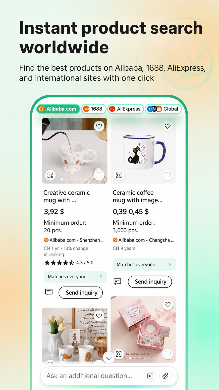 Global Alibaba, 1688 and AliExpress product catalogue in Accio
