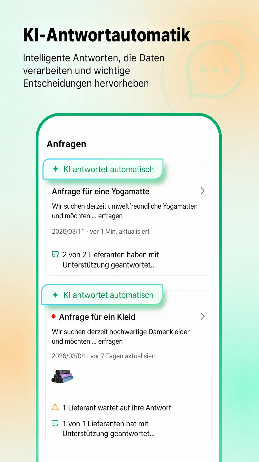 Accio verarbeitet Lieferantenantworten automatisch