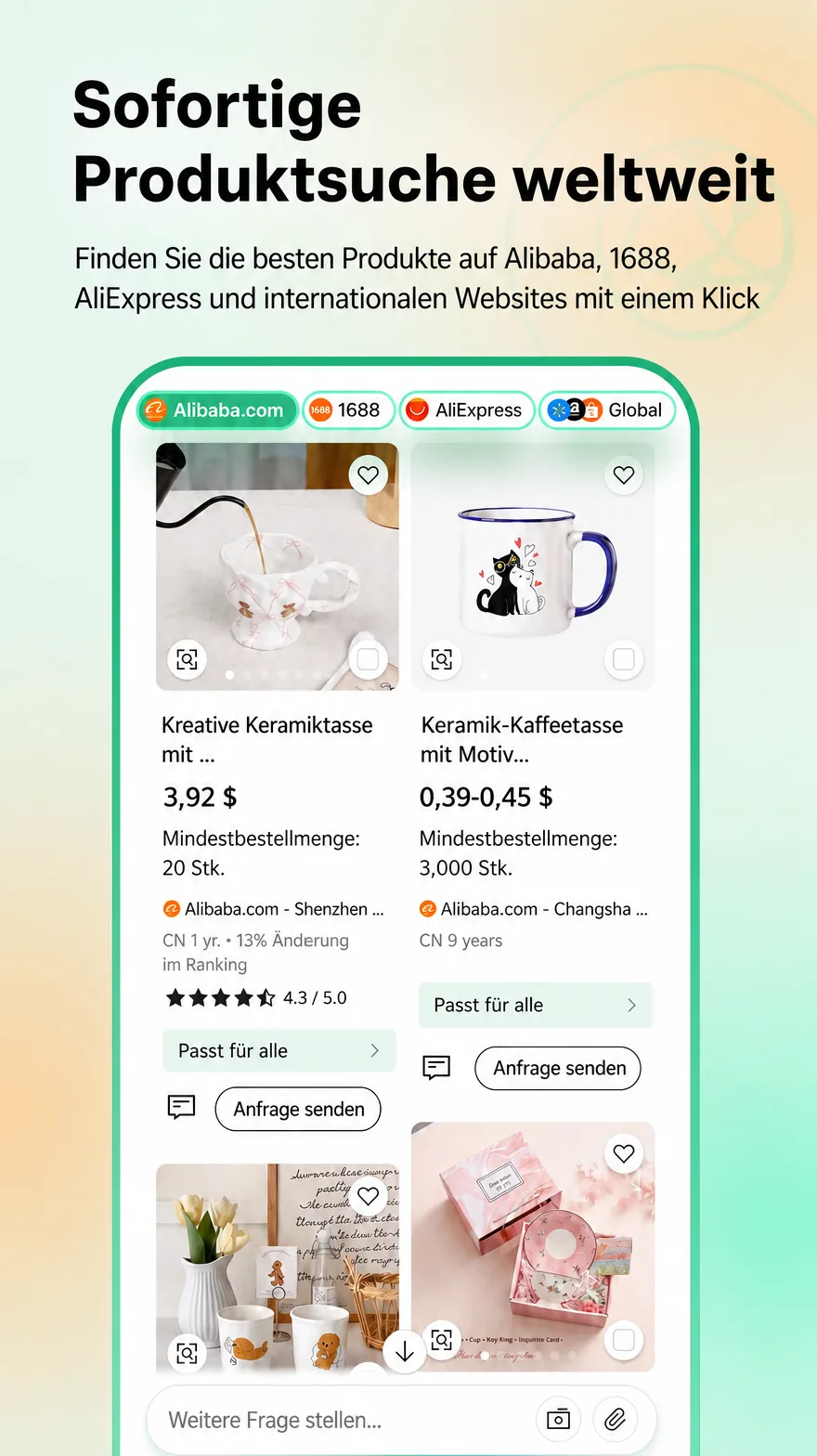 Globaler Produktkatalog in Accio